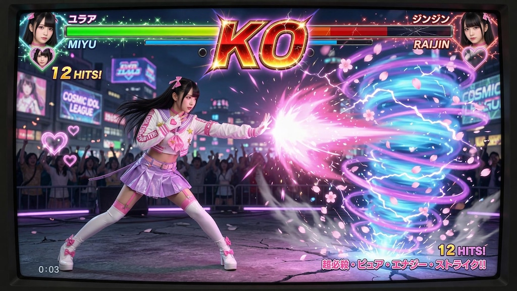 アイドル格ゲーの開発中画面