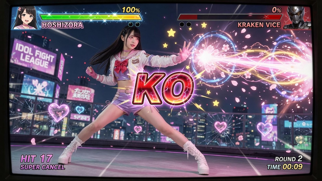 アイドル格ゲーの開発中画面