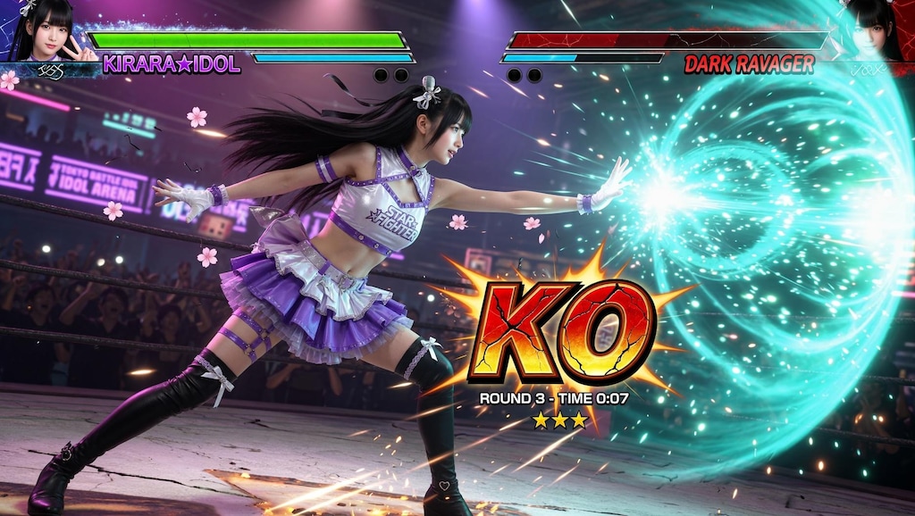 アイドル格ゲーの開発中画面