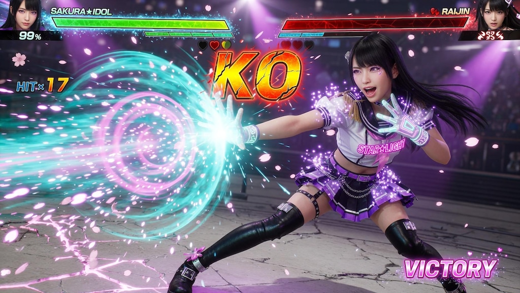 アイドル格ゲーの開発中画面