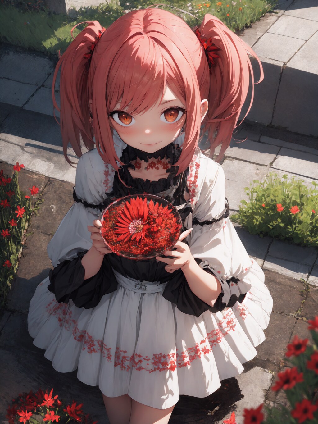 花が散るのを見て