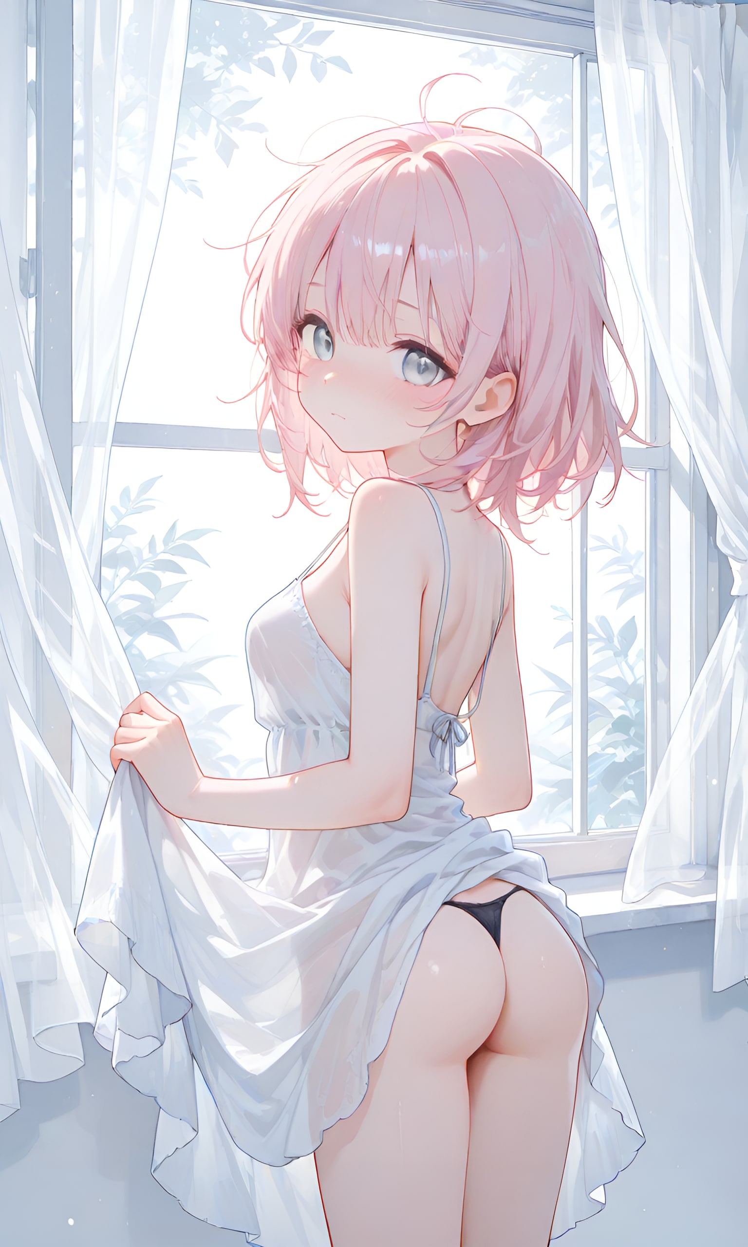 窓辺の黒Tバックちゃん
