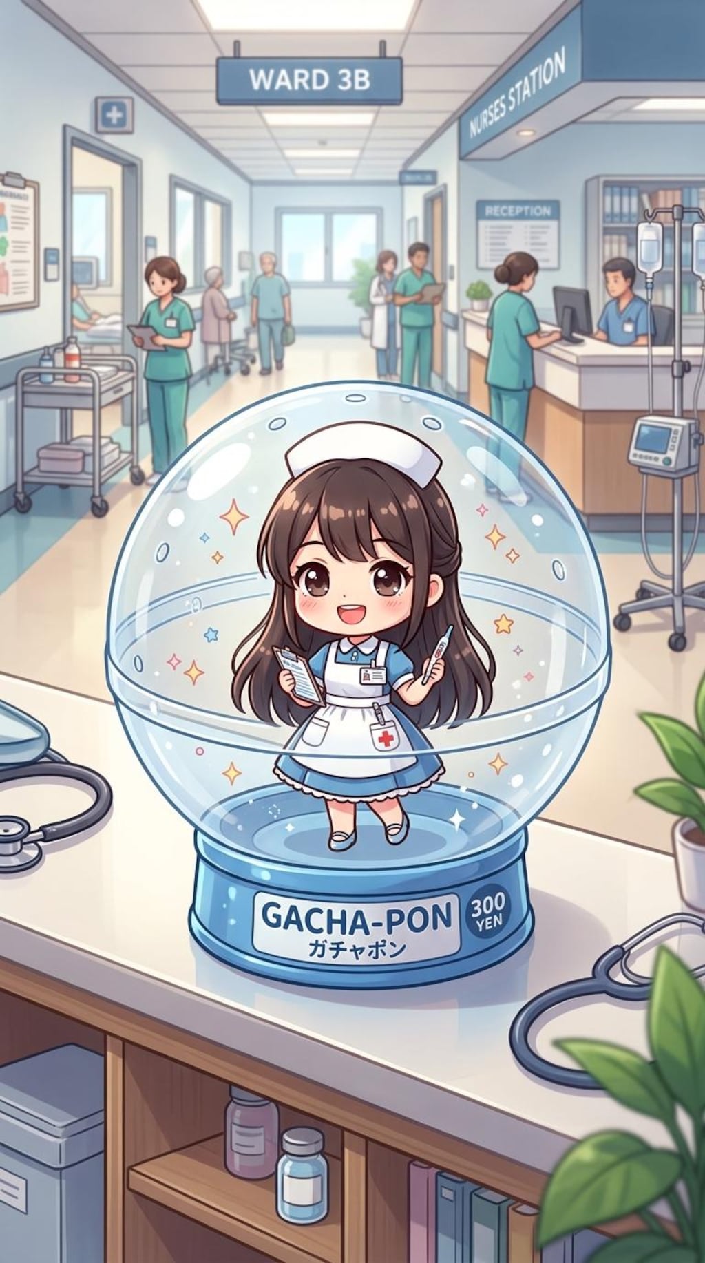 ナース服姿のBELLちゃんをカプセルに入れたよ