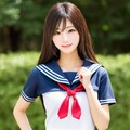 123　腹チラ　セーラー服 2枚目