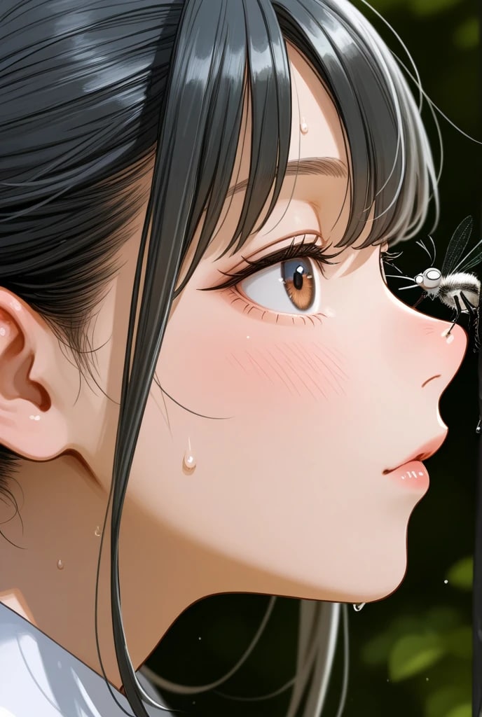 真夏のピンチ！鼻先の蚊😱