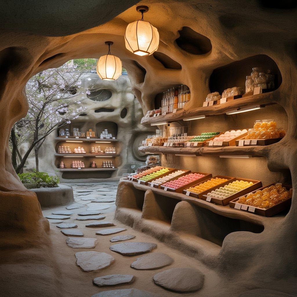 洞窟っぽい駄菓子屋