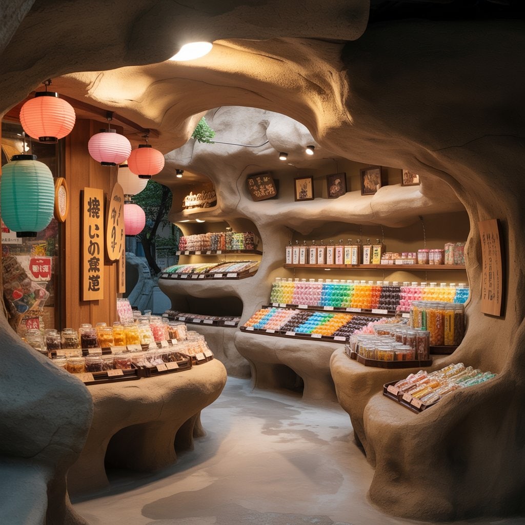 洞窟っぽい駄菓子屋