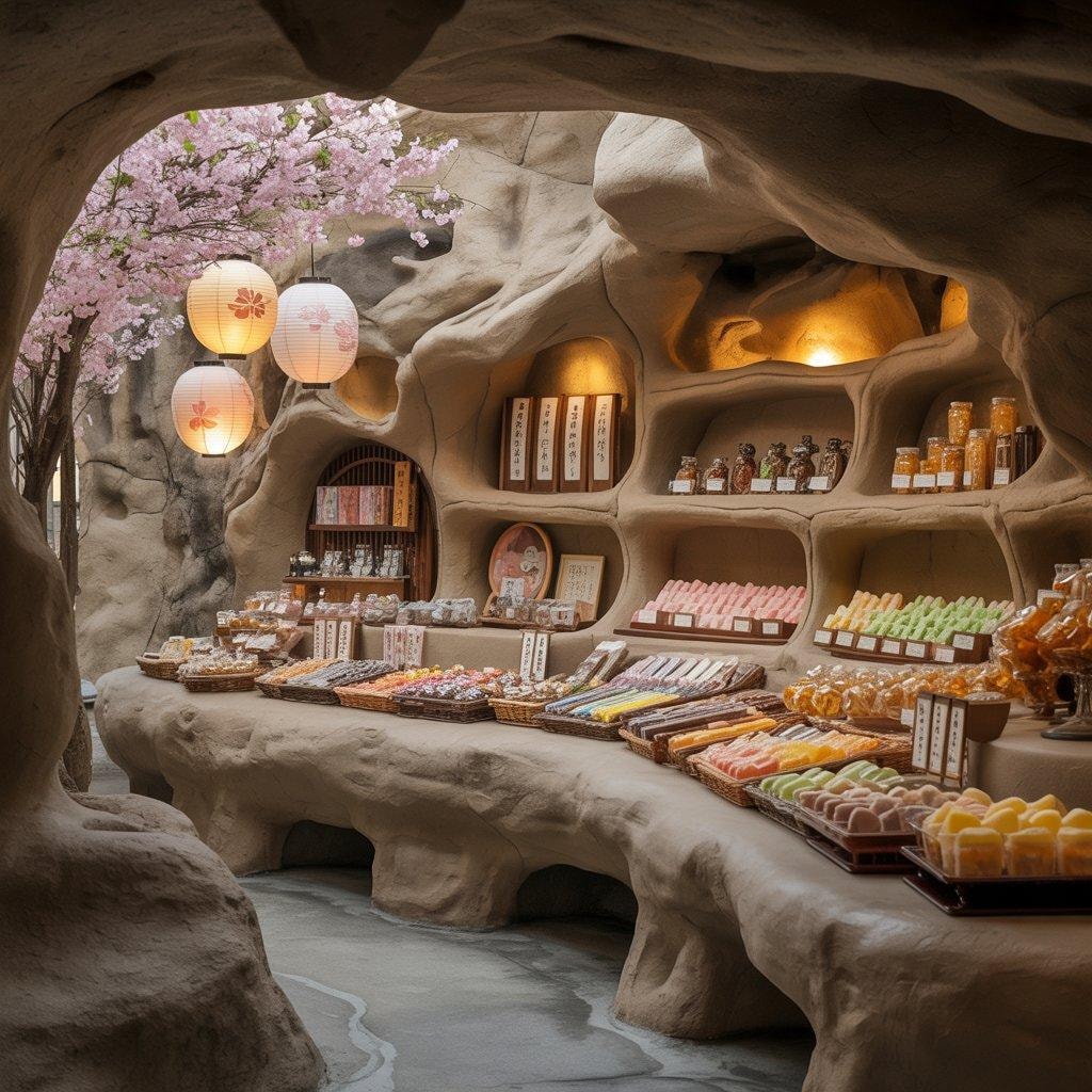洞窟っぽい駄菓子屋