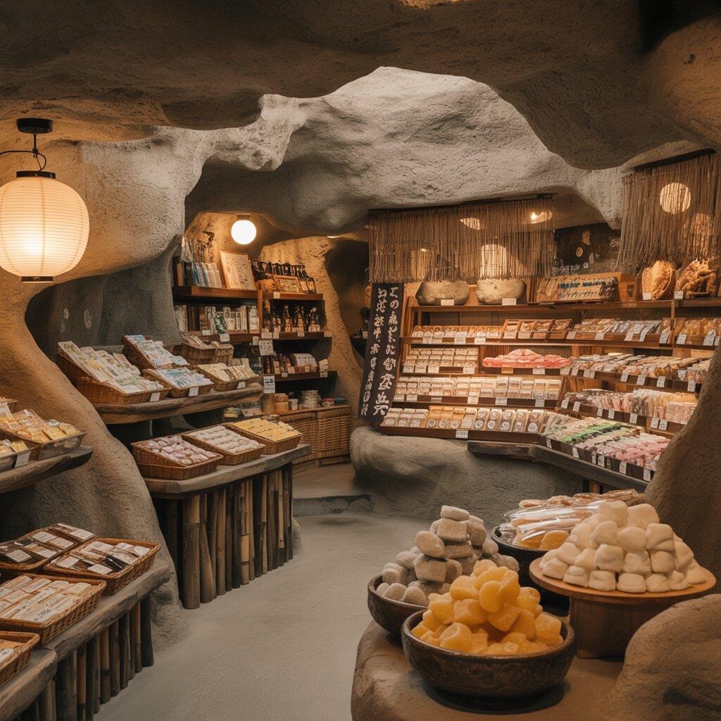 洞窟っぽい駄菓子屋
