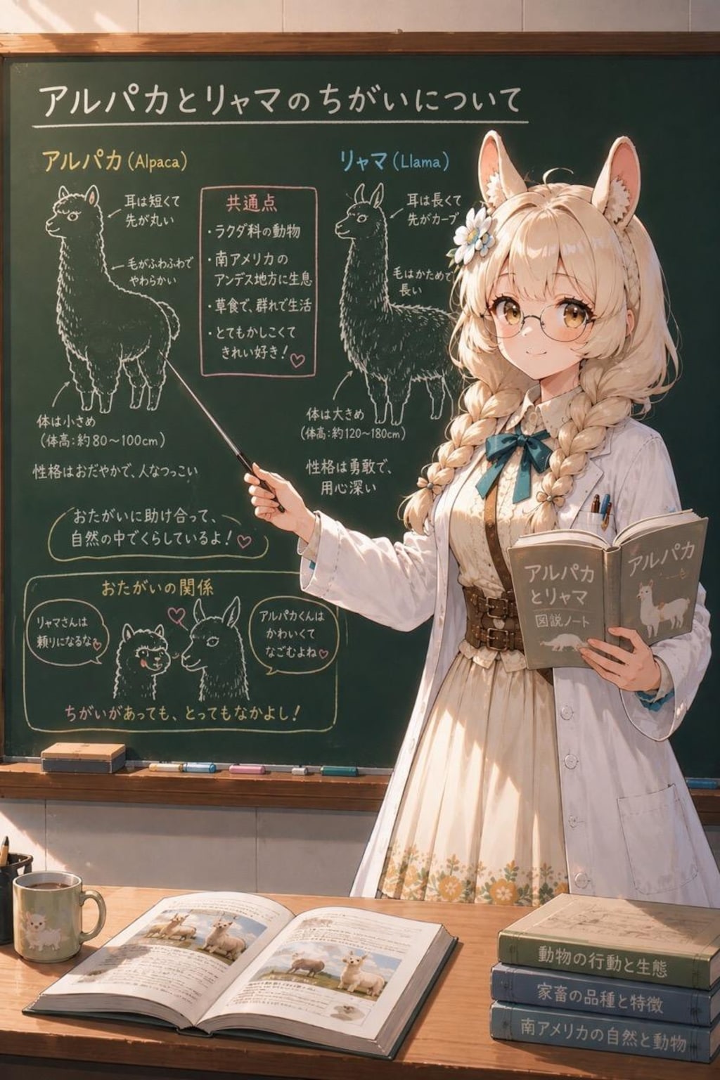 アルパカとリャマの違いが分からず混乱するアルパカちゃん
