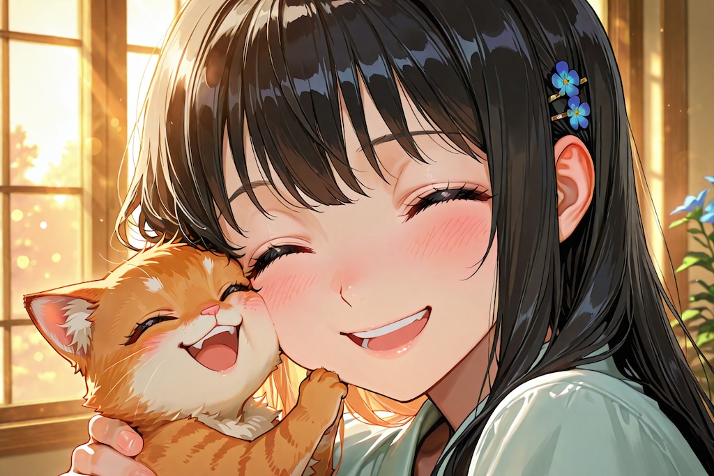 仔猫と一緒