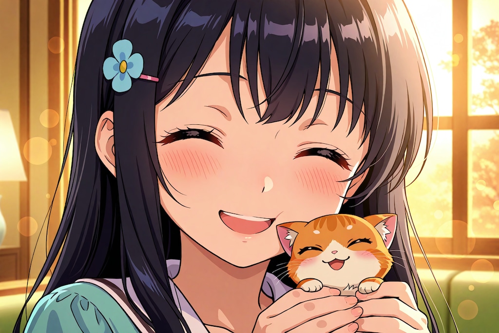 仔猫と一緒