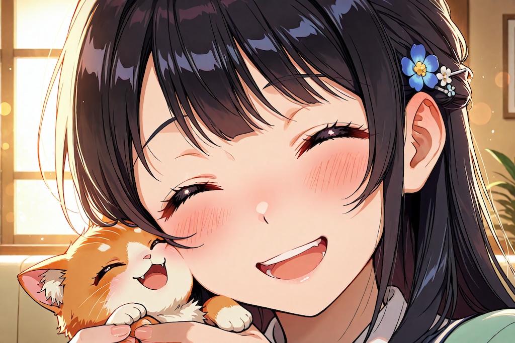 仔猫と一緒