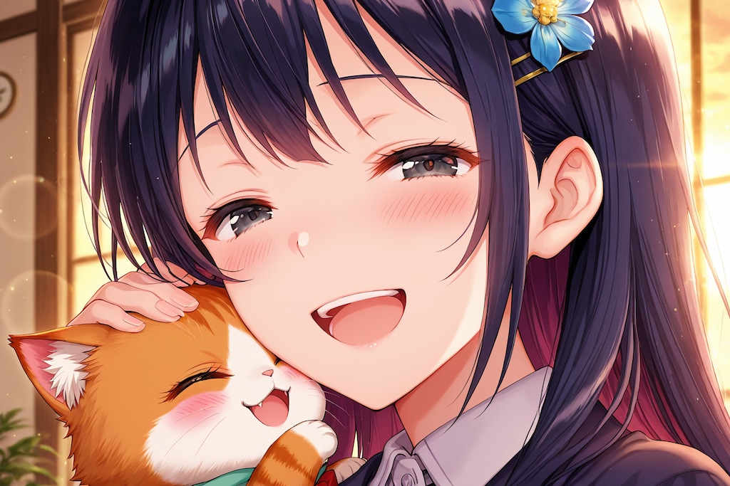 仔猫と一緒