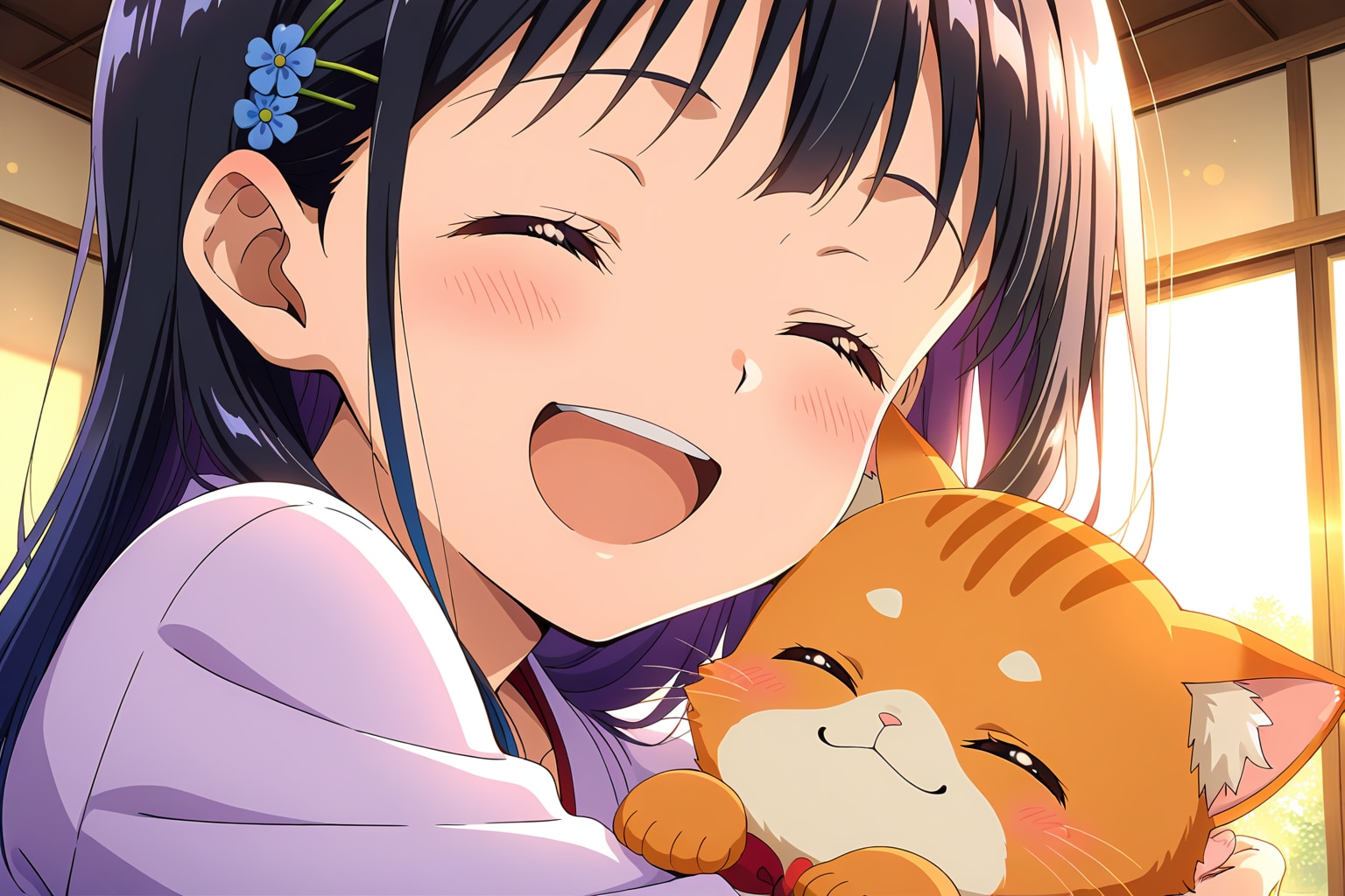 仔猫と一緒