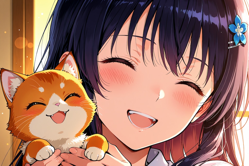 仔猫と一緒