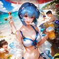 ビキニ　ビーチ　ビール　レイちゃん　最高！ 2枚目