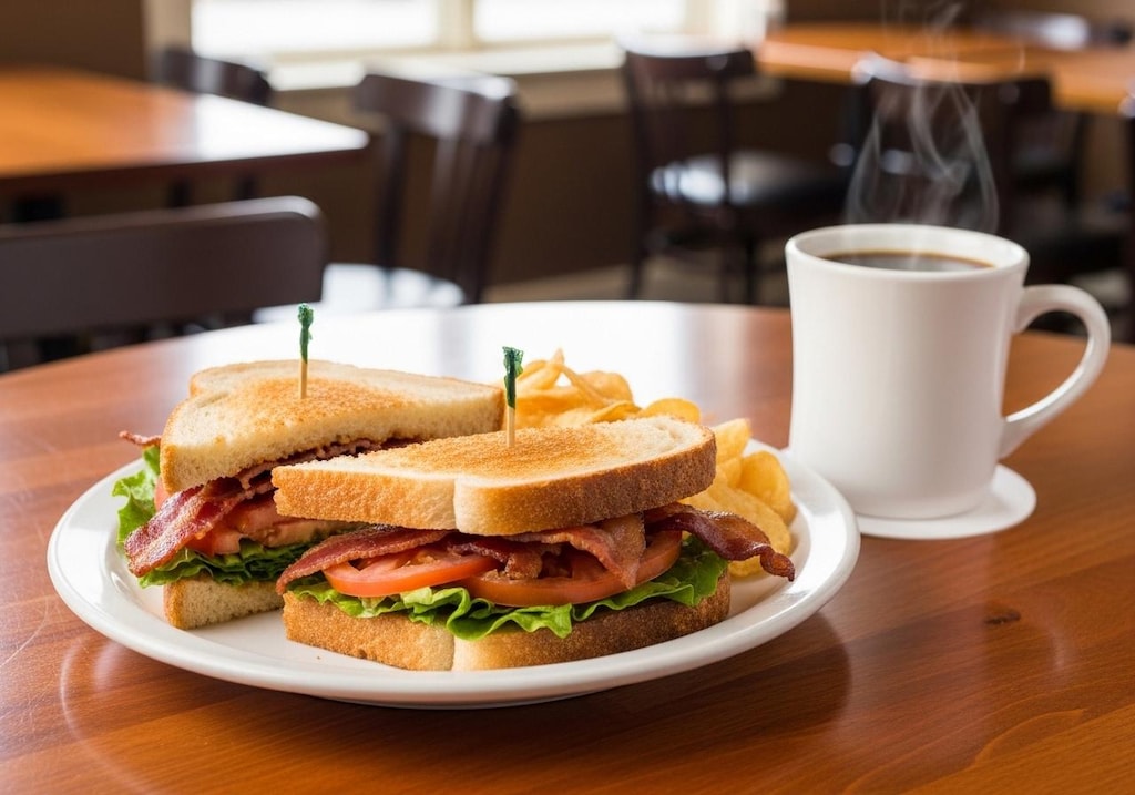 摩訶不思議食堂のベーコントマトレタスサンド