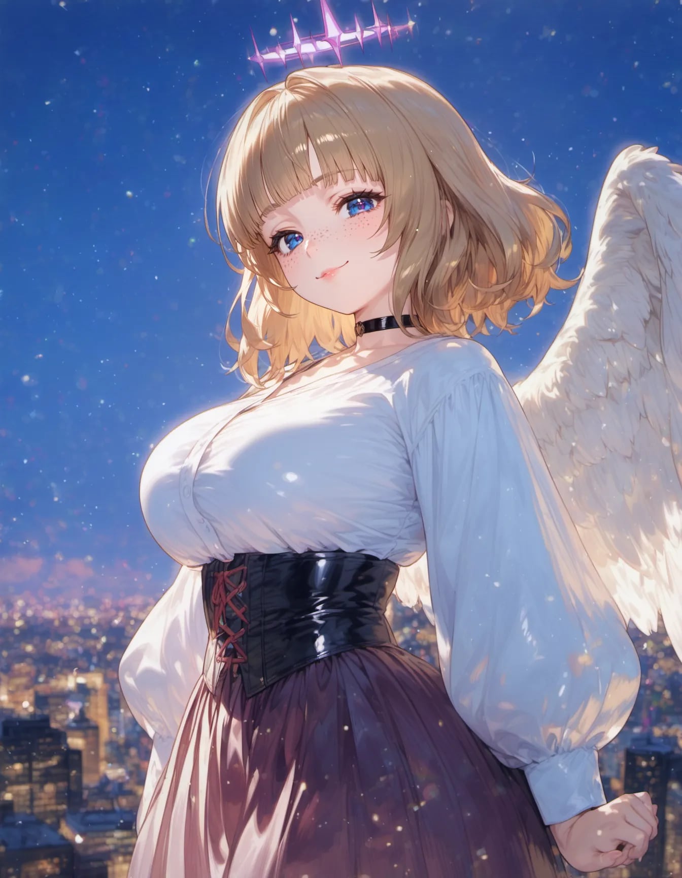 Angel Over the Neon City | の人気AIイラスト・グラビア