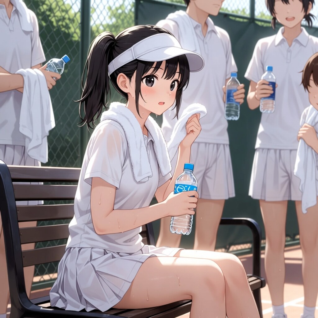 テニス女子（休憩中）