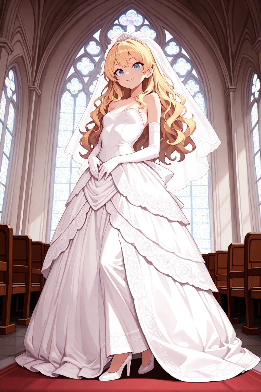 ウエディングドレスを着たちちぷいちゃん