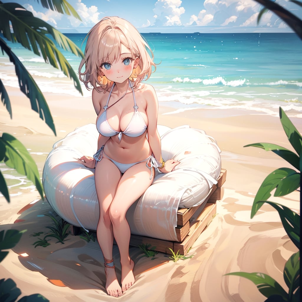 全力ビキニ少女41(金髪・白ビキニ)