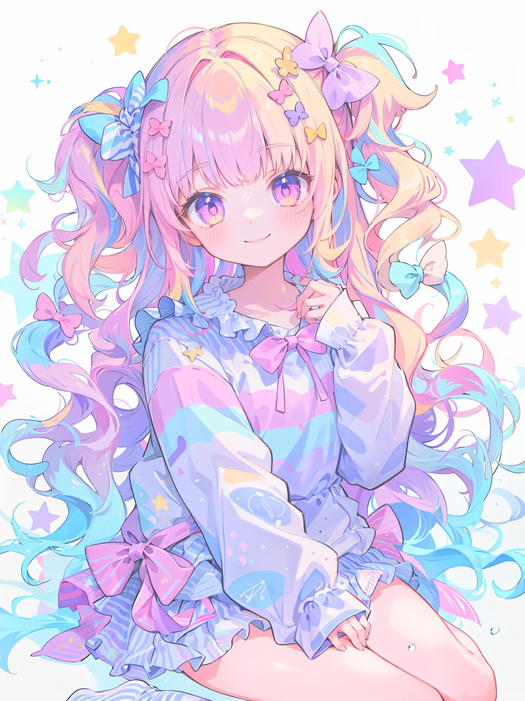 パステルハイライトヘアカラー