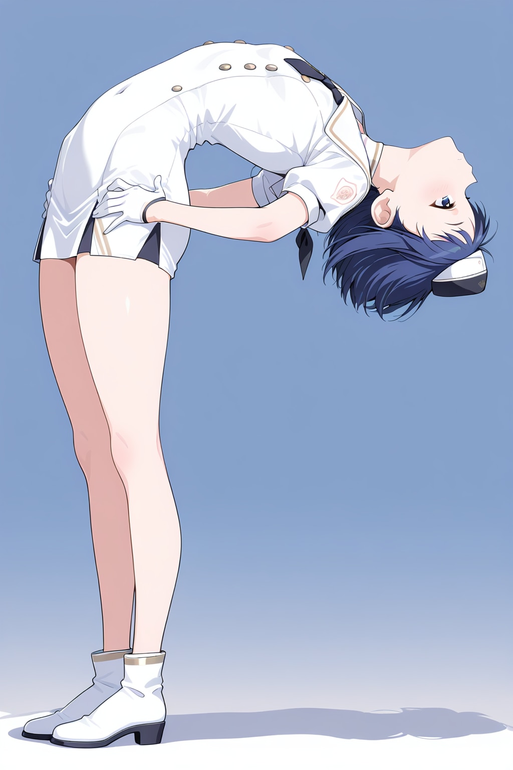 ブルアカオペレーター服　後ろ反り53 | の人気AIイラスト・グラビア