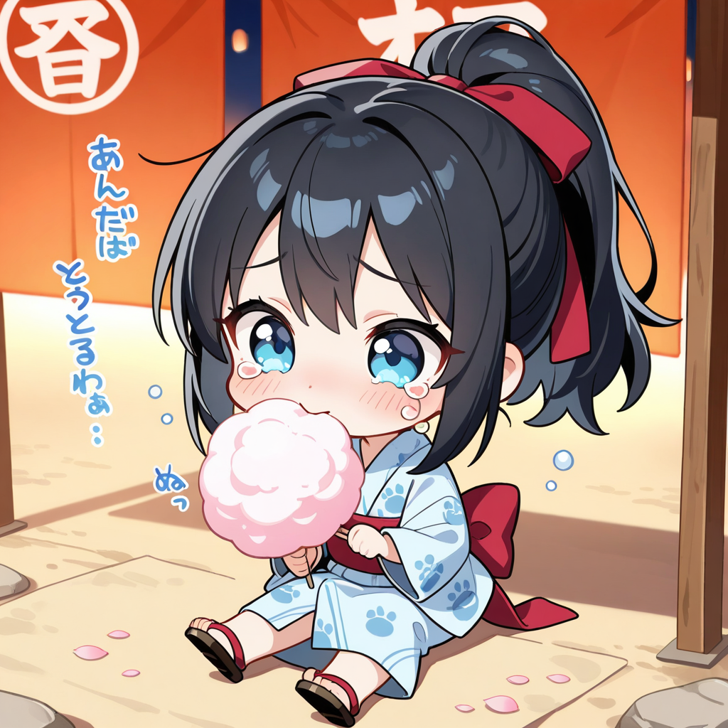 ちび過ぎる浴衣×ポニーテール
