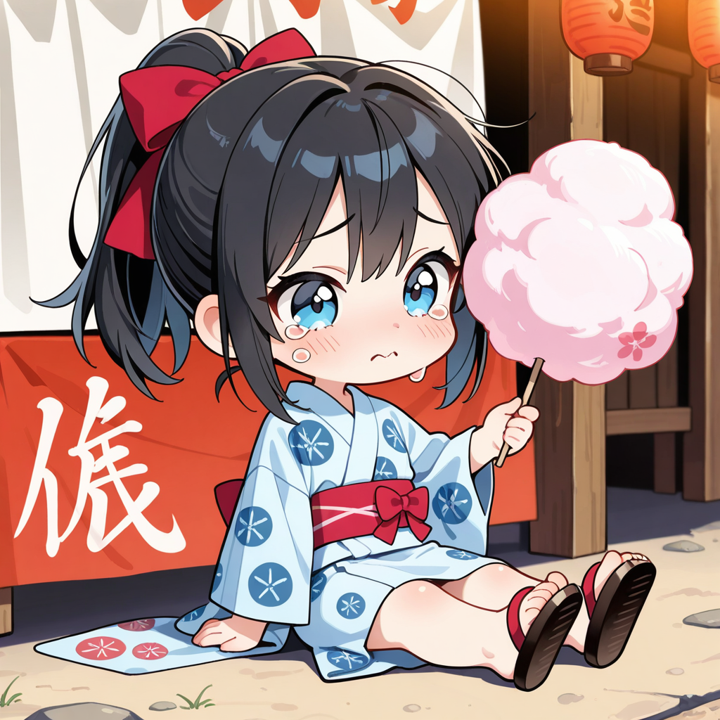 ちび過ぎる浴衣×ポニーテール