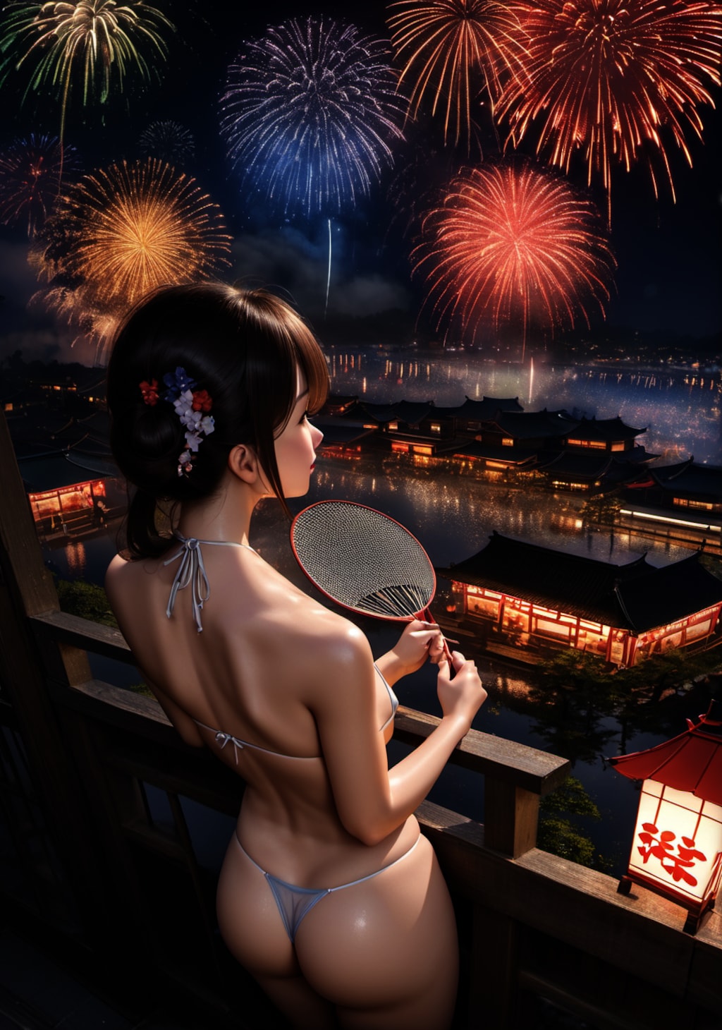ビキニで見る花火大会