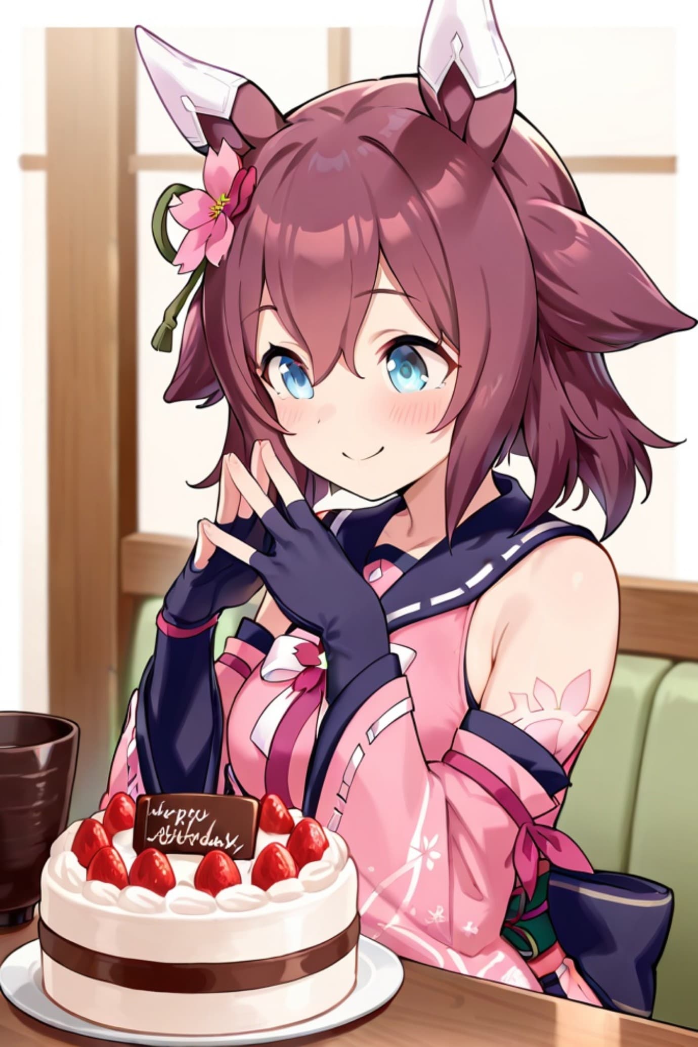 お誕生日のサクラチヨノオー🎂 | の人気AIイラスト・グラビア