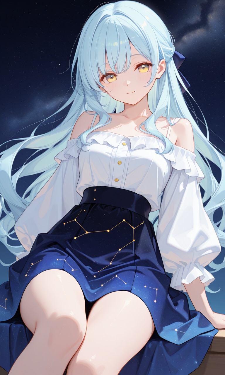 水色髪の女の子 | の人気AIイラスト・グラビア