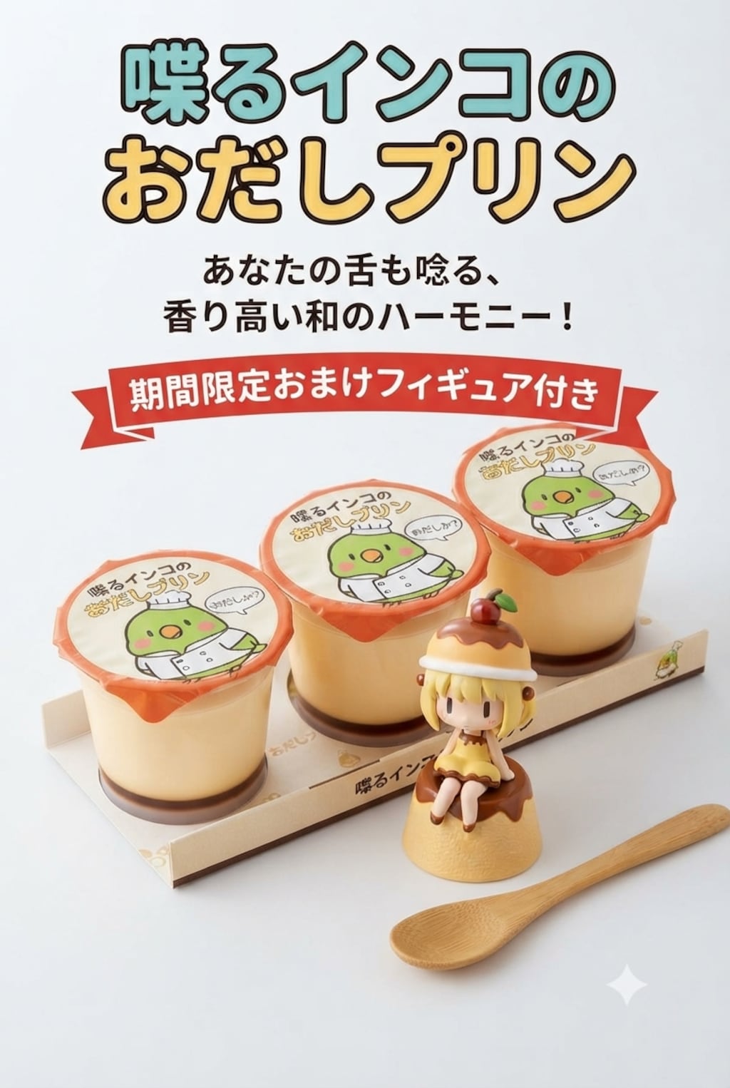 フィギュア付き茶碗蒸しとプリン