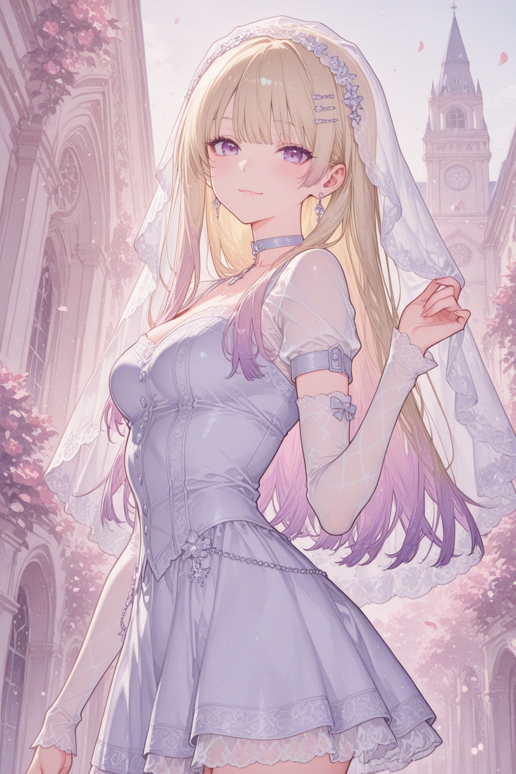 Semi-Punk Style Wedding Dress | の人気AIイラスト・グラビア