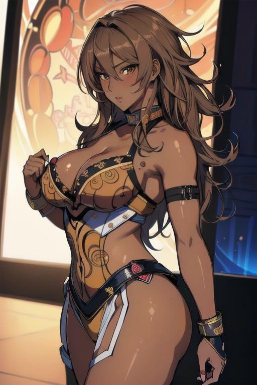 褐色金髪ロングギャル