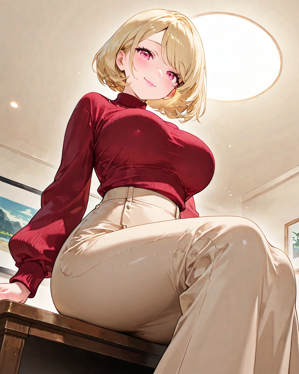 赤いセーターのお姉様✨ | の人気AIイラスト・グラビア