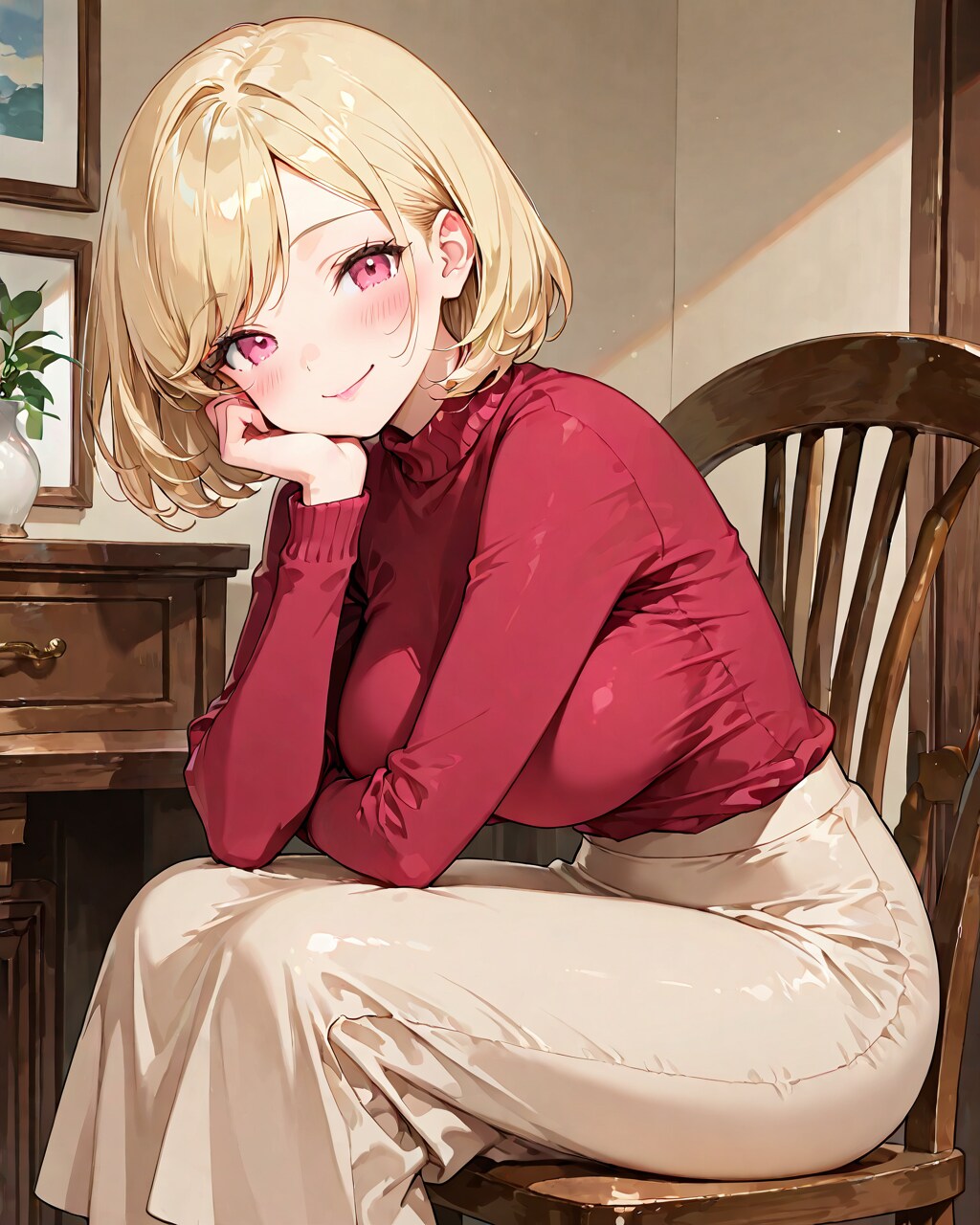 赤いセーターのお姉様✨