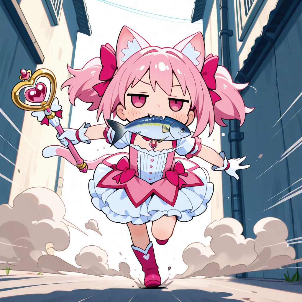 まてー！！このドロボー魔法少女めぇ！！💢