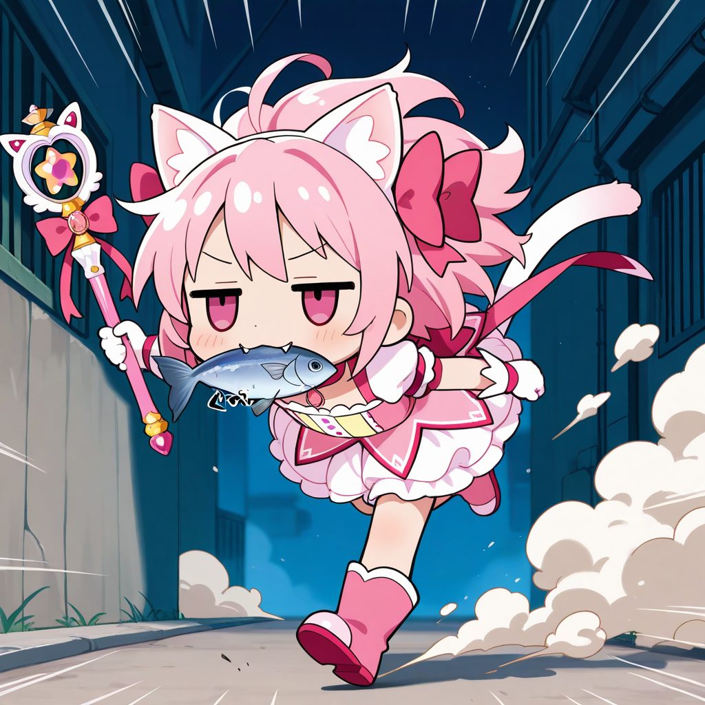 まてー！！このドロボー魔法少女めぇ！！💢