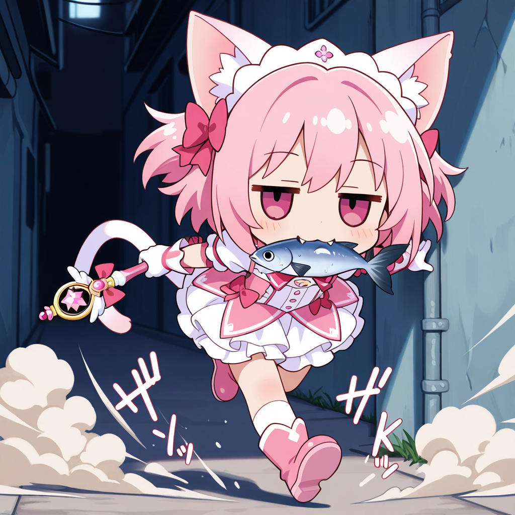 まてー！！このドロボー魔法少女めぇ！！💢