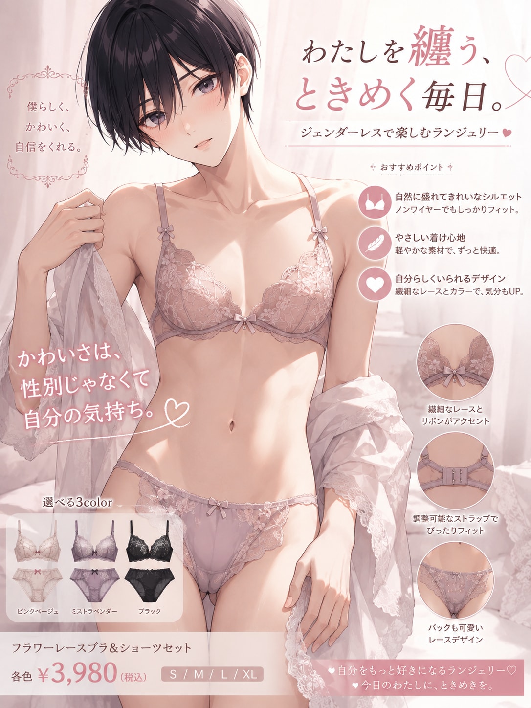 男の娘のランジェリー広告
