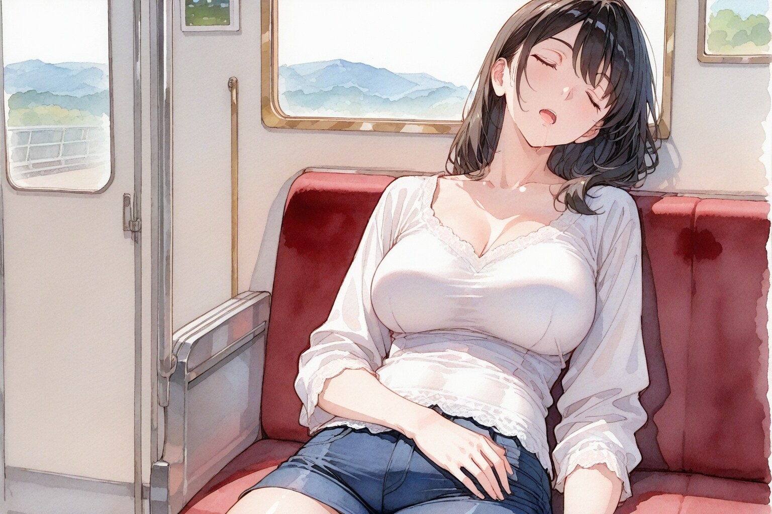 電車で寝ちゃうお姉さん（CAPE）