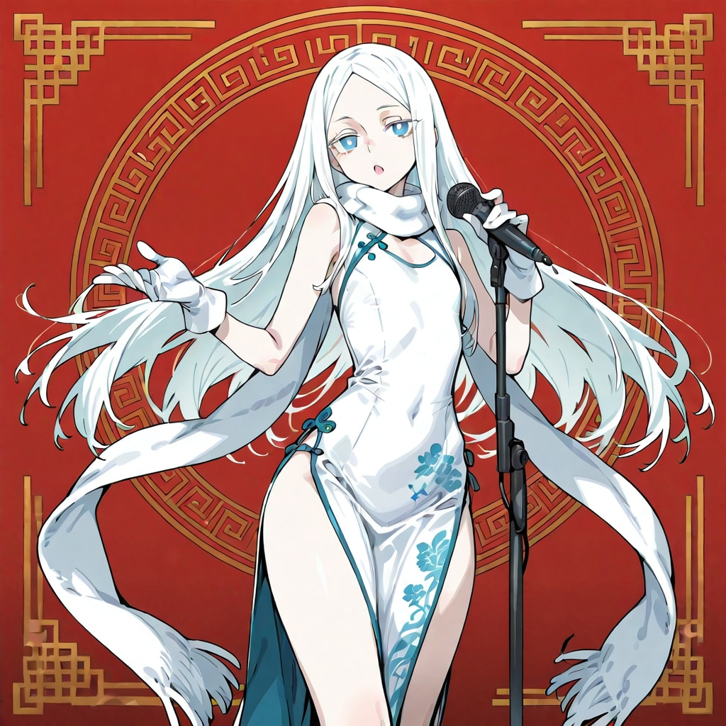 チャイナ服で歌う白雪詩温ちゃん