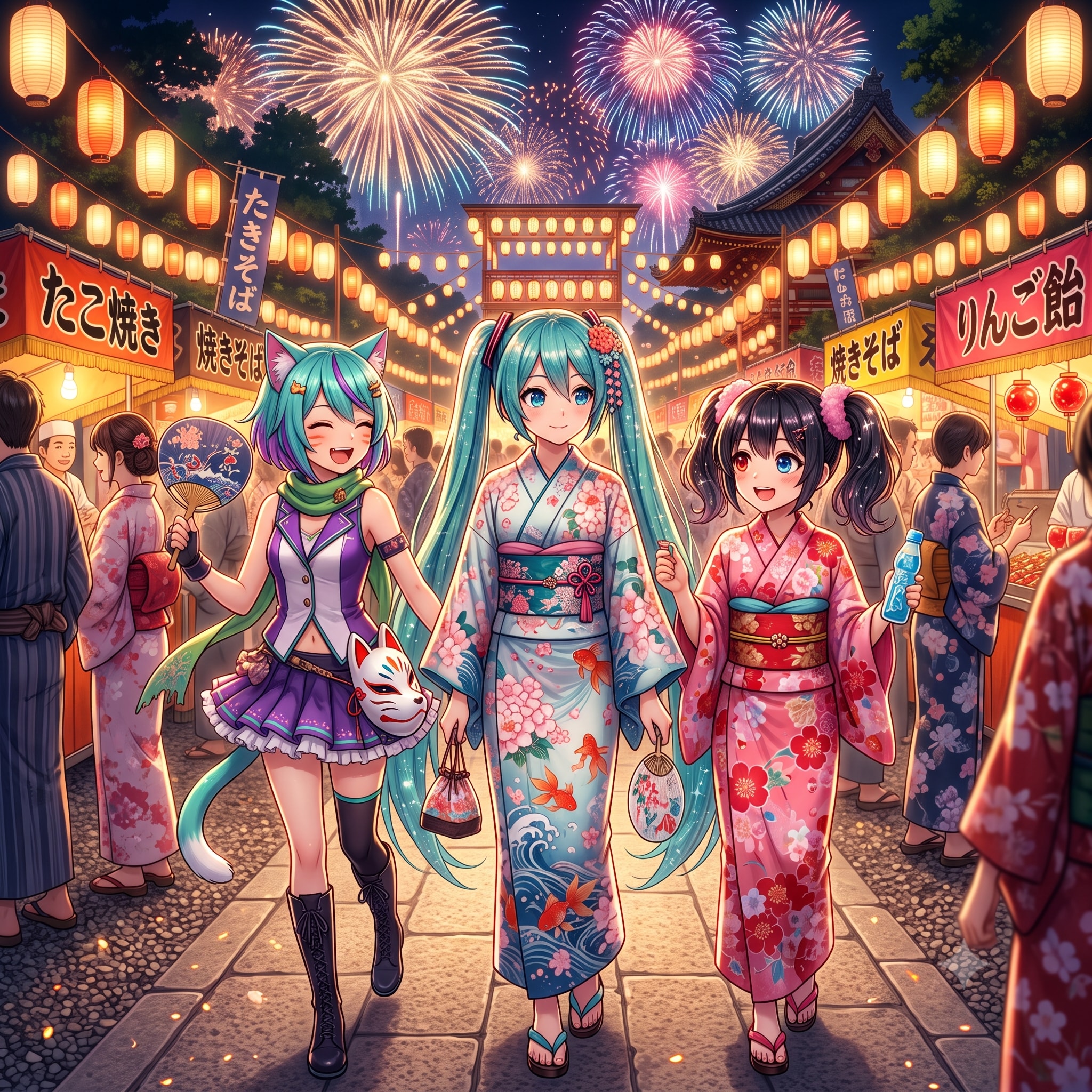 ミクさんと夏祭り🎆