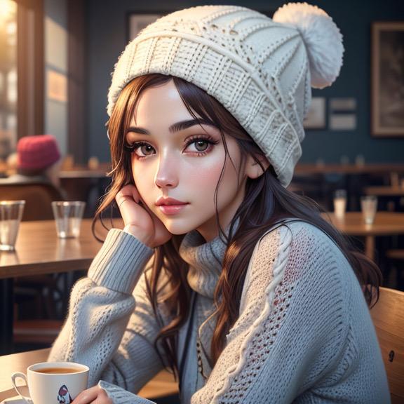 ニット帽の女の子