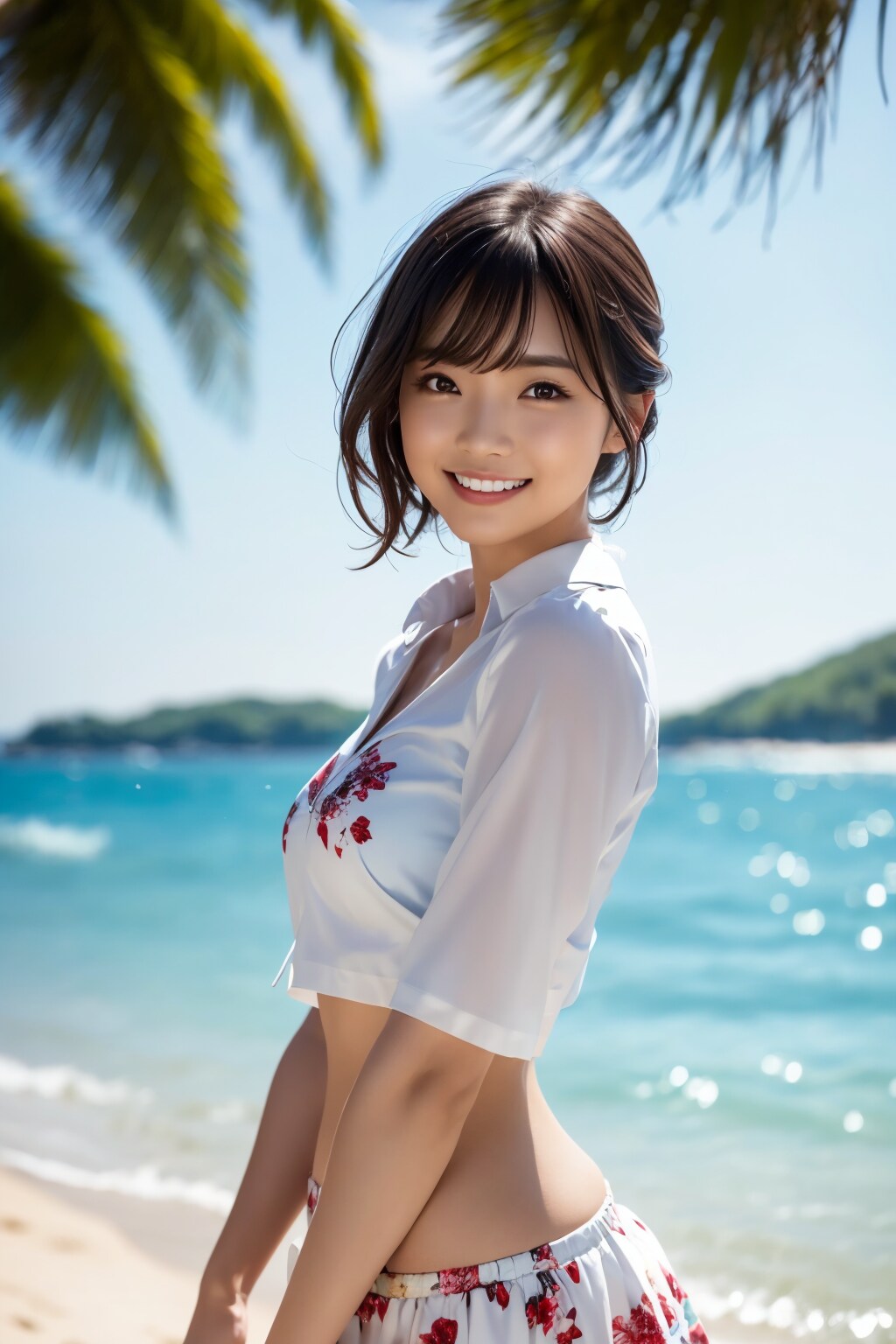 花柄ビキニの れなちゃん