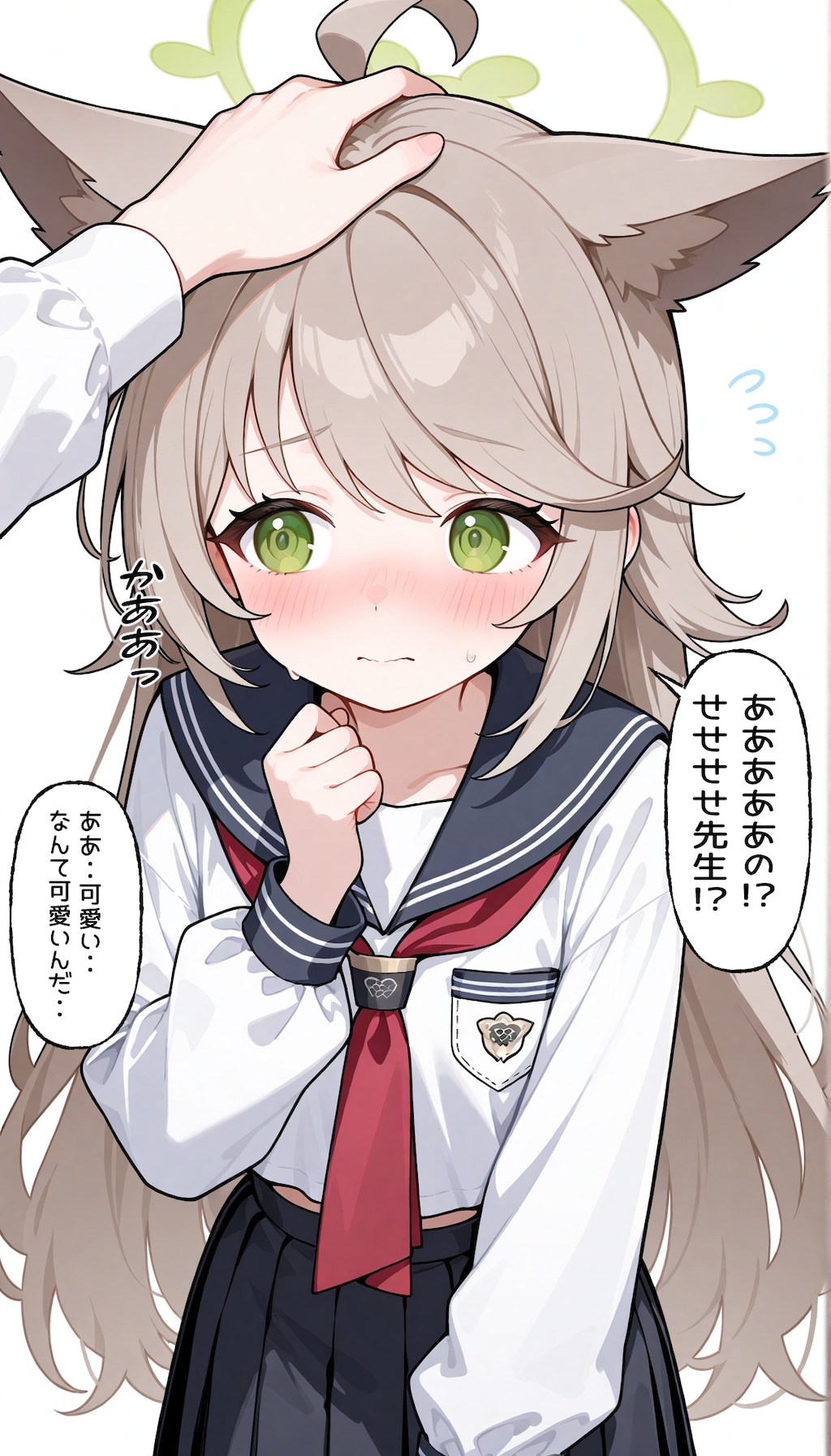ブルアカ　オトギが髪を解いてるのを見てしまった先生