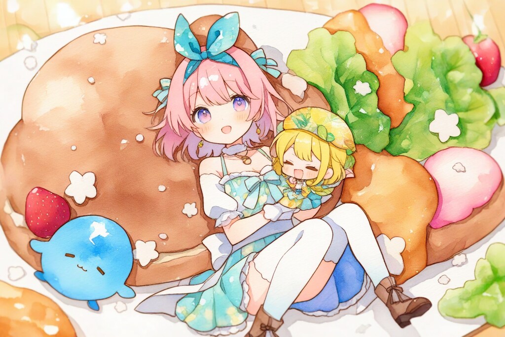 ランチプレートと女の子