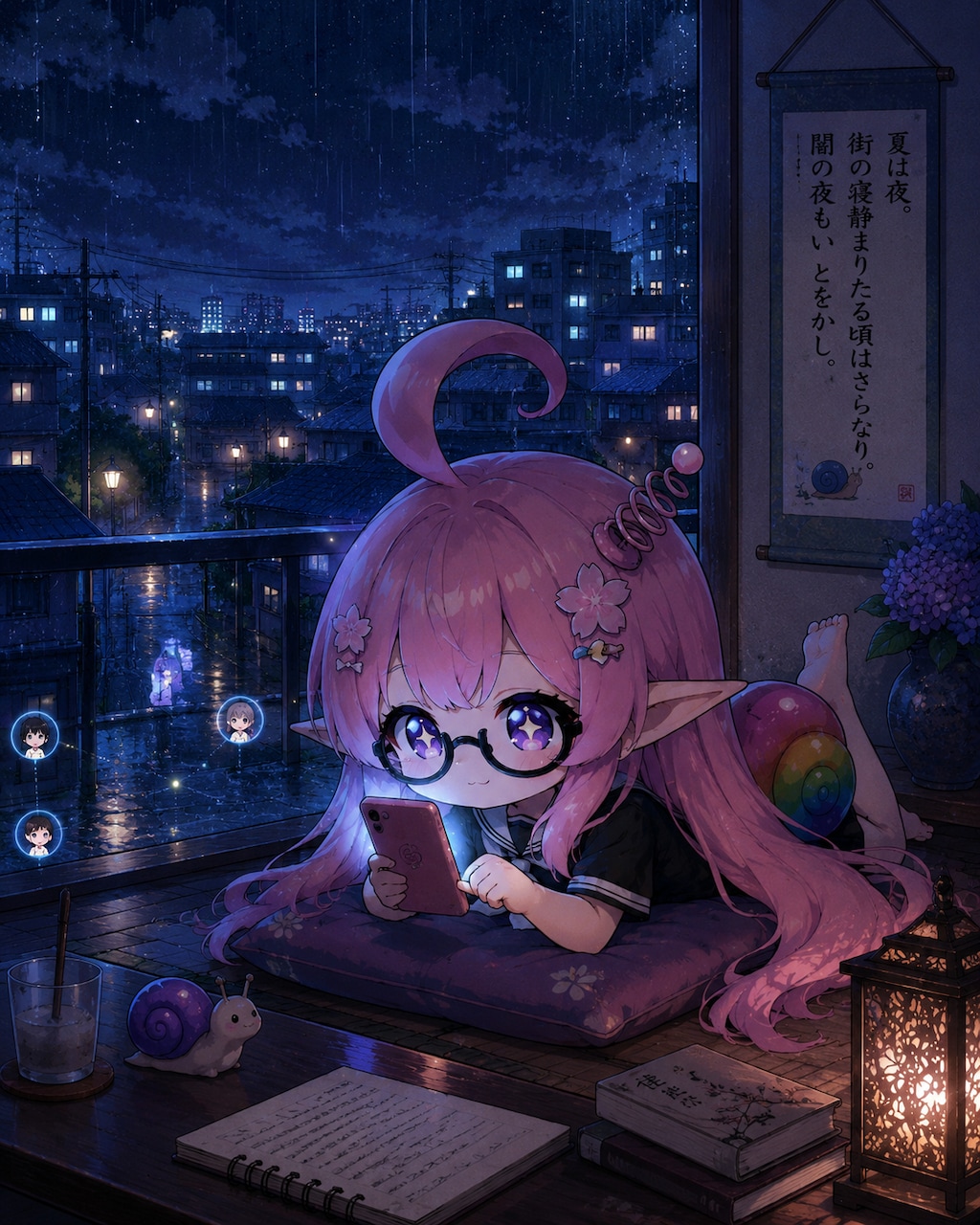 夏は夜。街の寝静まりたる頃はさらなり。闇の夜もいとをかし。ネットの静まり返りたるもまたよし。一人、二人など、ほのかに光りて行き通ふもをかし。雨など降るもいとをかし。